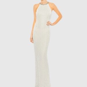 Mac Duggal Elegant White Maxi Dress